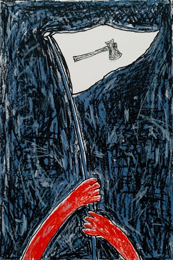 Image 1 of Lithography Petra Dolleman - Flag for the Axe