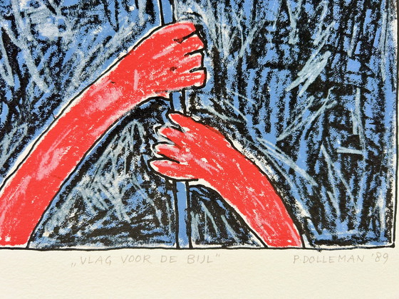 Image 1 of Lithography Petra Dolleman - Flag for the Axe