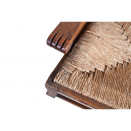 Vintage sculptural wood lounge chair, 1930