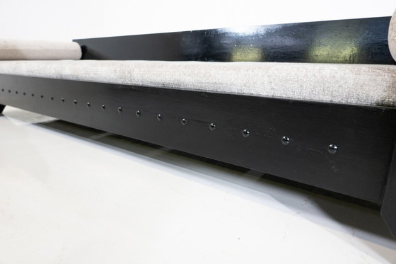 Image 1 of Modernist Sofa / Daybed, Black Wood And Fabric, 1960S