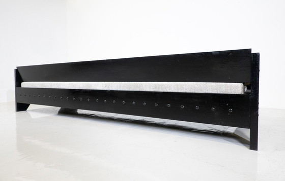 Image 1 of Modernist Sofa / Daybed, Black Wood And Fabric, 1960S