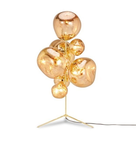 Image 1 of Tom Dixon Melt Floor Chandelier Gold Floor Lamp