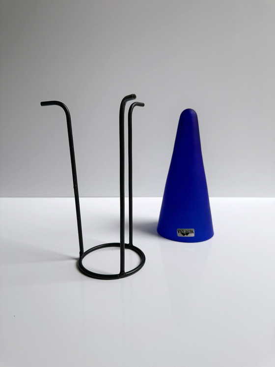 Image 1 of Vaso vintage in vetro blu cobalto Montana anni '90-'80, vaso per fiori Y2K, Memphis Milano, Bauhaus, postmoderno