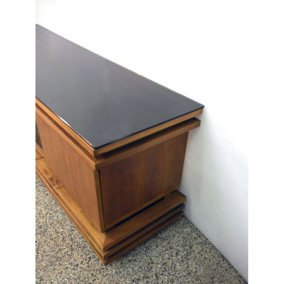 Image 1 of Credenza vintage in noce e vetro, 1970