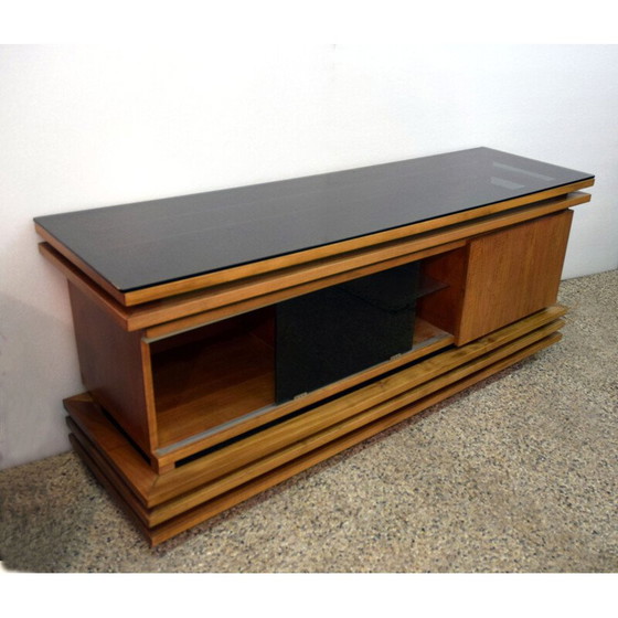 Image 1 of Credenza vintage in noce e vetro, 1970
