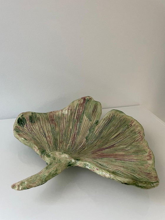 Image 1 of Pottery Bowl Of Ginko Biloba Leaf