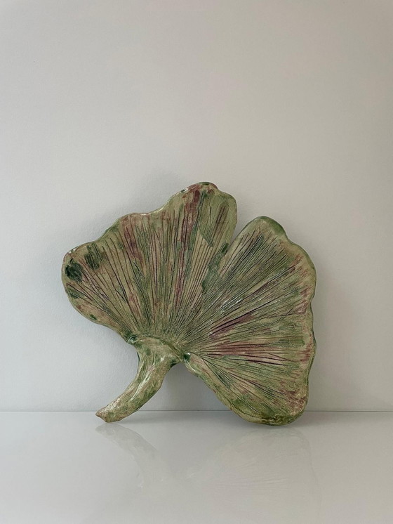 Image 1 of Pottery Bowl Of Ginko Biloba Leaf