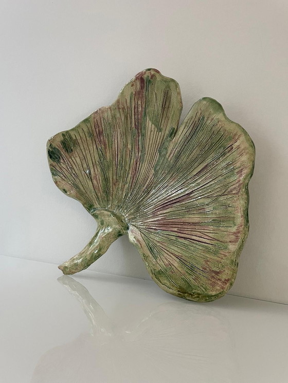 Image 1 of Pottery Bowl Of Ginko Biloba Leaf