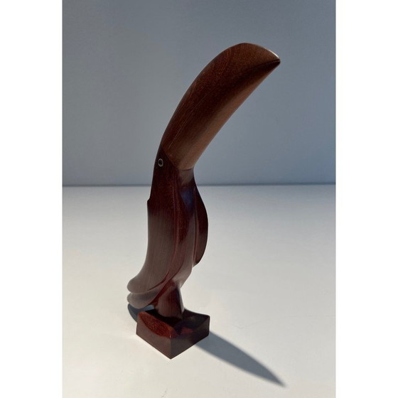 Image 1 of Vintage Toucan in exotic wood and glass eyes, France 1970
