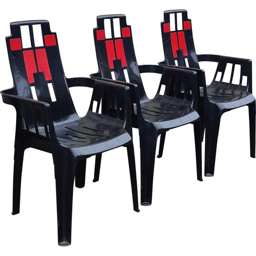 Set of 3 vintage garden armchairs by Pierre Paulin for Stamp, 1970