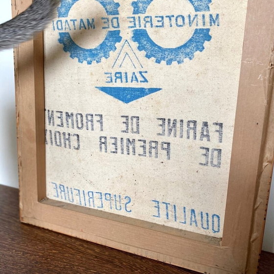 Image 1 of Acrilico vintage su tela, arte africana di Ny'Bandoki, anni '50