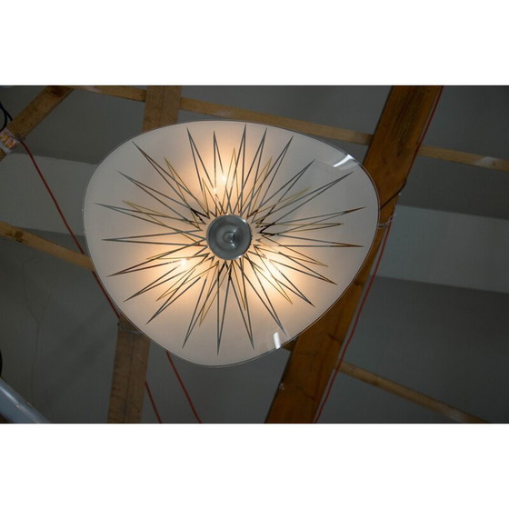 Image 1 of Lampadario in vetro vintage, Cecoslovacchia, anni '50