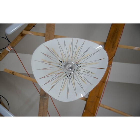 Image 1 of Lampadario in vetro vintage, Cecoslovacchia, anni '50