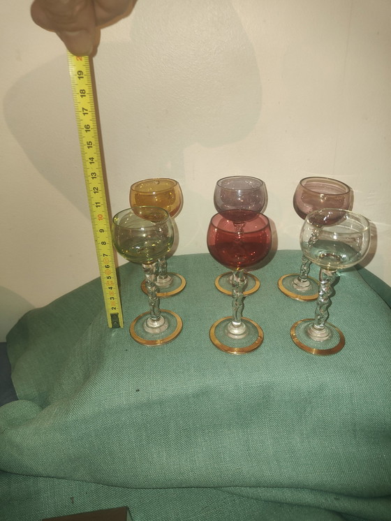 Image 1 of Copa de licor con pie de cristal de Murano