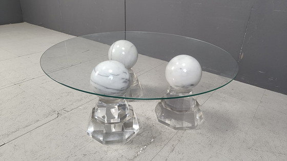 Image 1 of Marble Sphere Coffee Table By Roche Bobois, 1980S