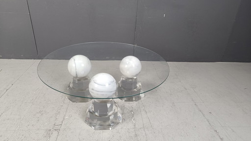 Marble Sphere Coffee Table By Roche Bobois, 1980S