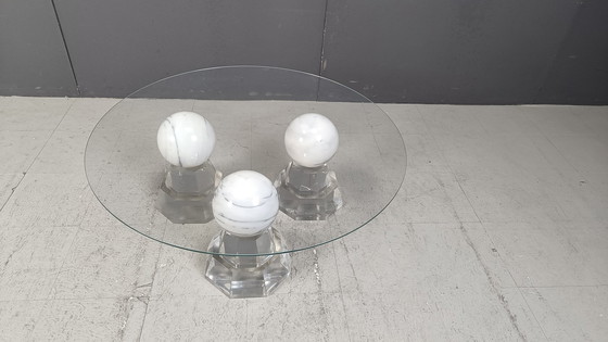 Image 1 of Marble Sphere Coffee Table By Roche Bobois, 1980S