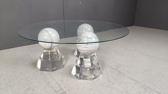 Image 1 of Marble Sphere Coffee Table By Roche Bobois, 1980S