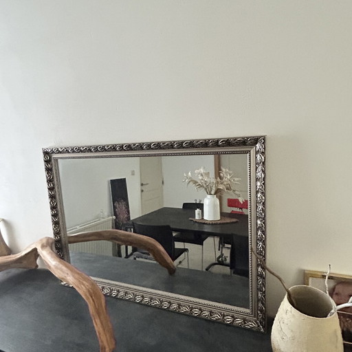 Silver Bronze Wood Carved Mirror