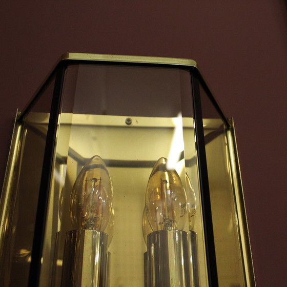 Image 1 of Vintage smoked glass wall lamp