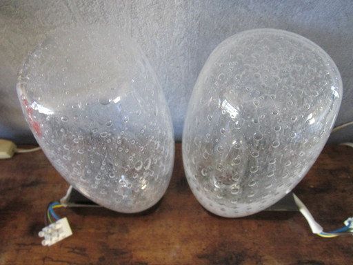 Set Of 2 Original Wall Lights Original Nail Glass Shades