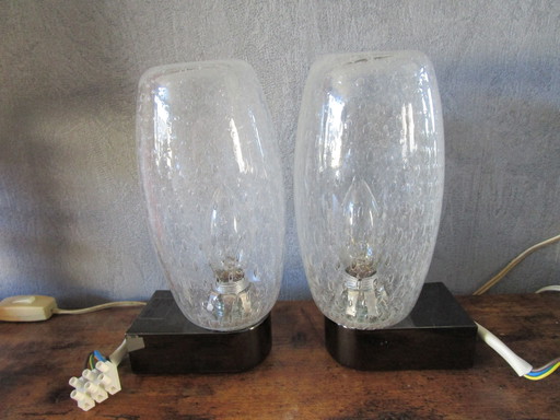 Set Of 2 Original Wall Lights Original Nail Glass Shades