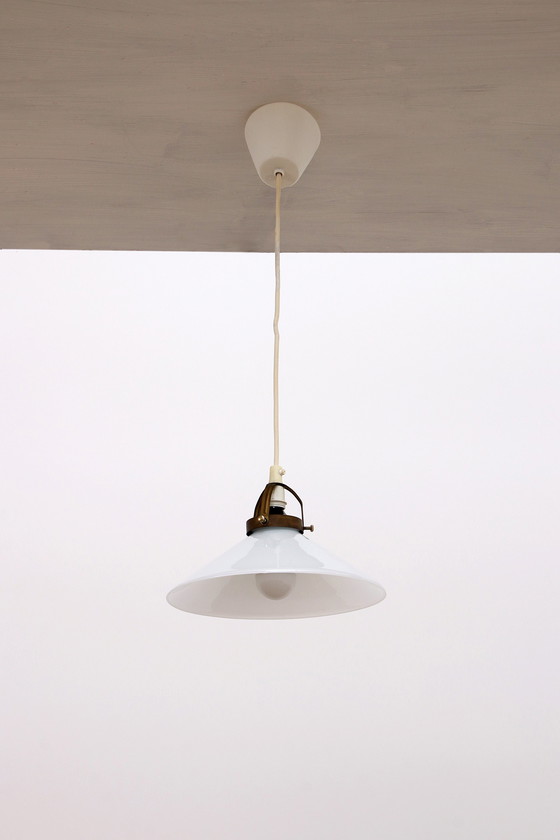 Image 1 of Suspension vintage de Soholm en verre blanc, 1970