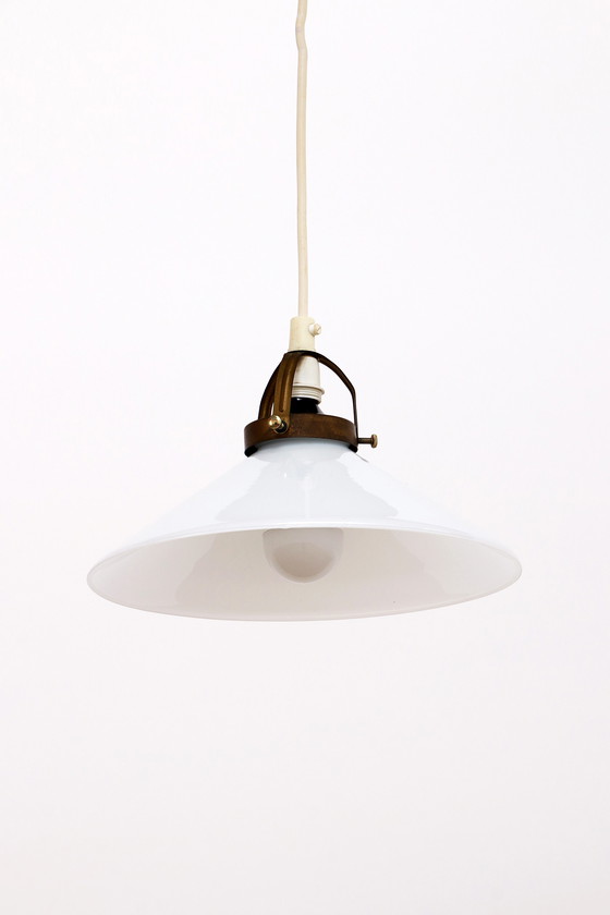 Image 1 of Suspension vintage de Soholm en verre blanc, 1970