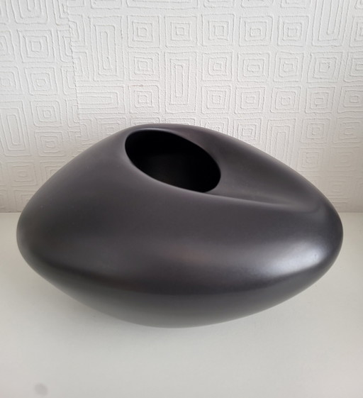 Ikea Bigarro design ceramic vase dark gray