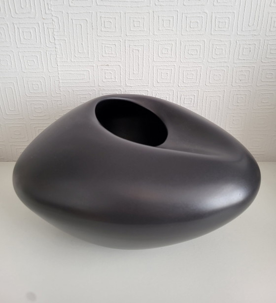 Image 1 of Ikea Bigarro design ceramic vase dark gray