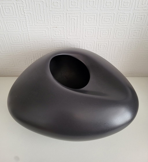 Ikea Bigarro design ceramic vase dark gray