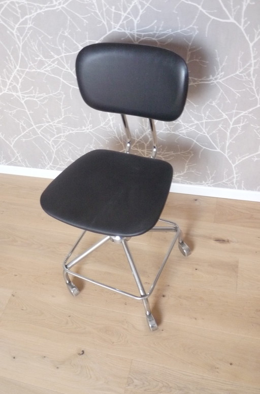 Black vinyl office chair