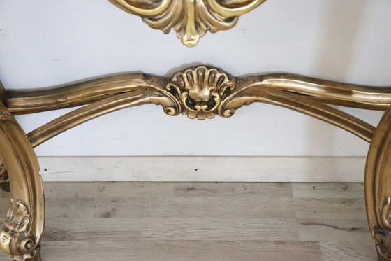Image 1 of Console Table With Mirror In Gilt Wood And Marble, 20Th Century
