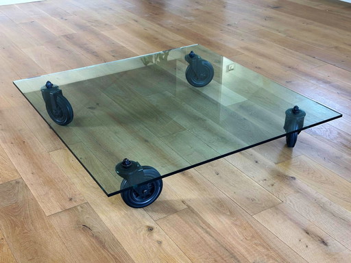 Fontana Arte Design Coffee Table Tavolo Con Ruote