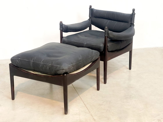 Image 1 of Søren Willadsen Kristian Vedel Rosewood & Leather ‘Modus’ Lounge Chair