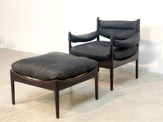 Image 1 of Søren Willadsen Kristian Vedel Rosewood & Leather ‘Modus’ Lounge Chair