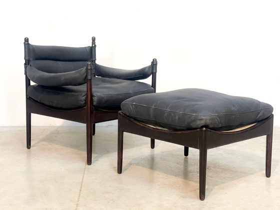 Image 1 of Søren Willadsen Kristian Vedel Rosewood & Leather ‘Modus’ Lounge Chair