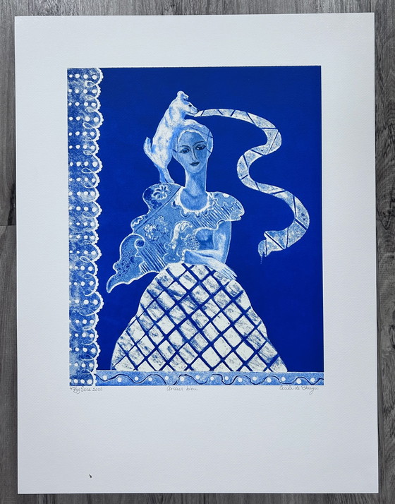 Image 1 of Screenprint Cecile de Bruijn - L'amour blue