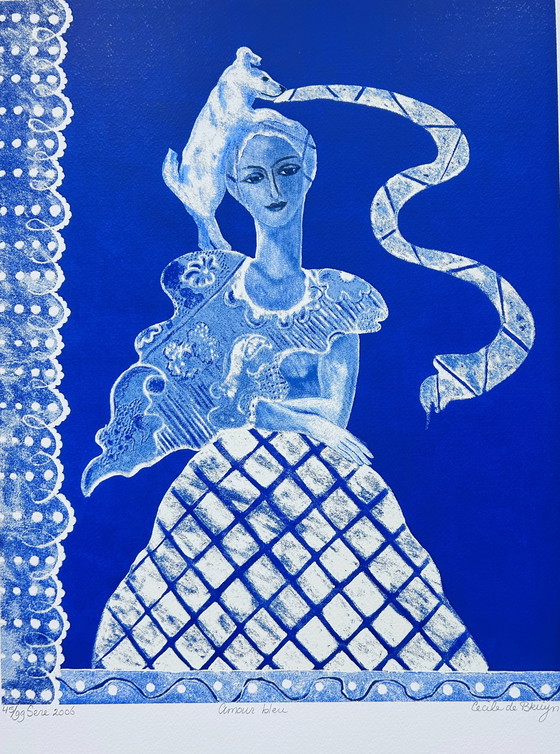 Image 1 of Screenprint Cecile de Bruijn - L'amour blue