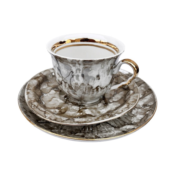 Image 1 of Marbled Breakfast Set, Wałbrzych, Poland, 1970S.