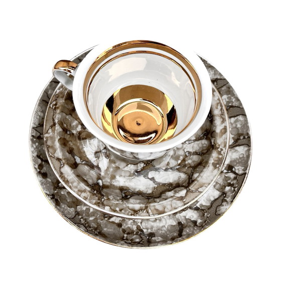 Image 1 of Marbled Breakfast Set, Wałbrzych, Poland, 1970S.