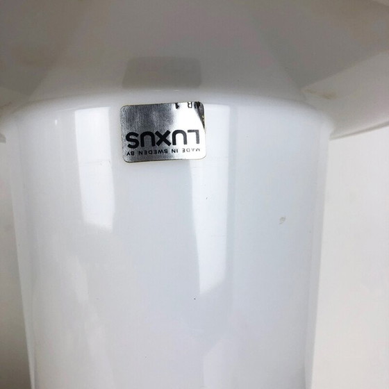 Image 1 of Lampada vintage in seta gialla e vetro di Uno e Östen Kristiquil per Luxus Vittsjö, Svezia 1970