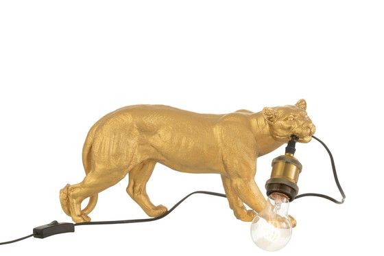 Image 1 of Table Lamp Cougar In Gold