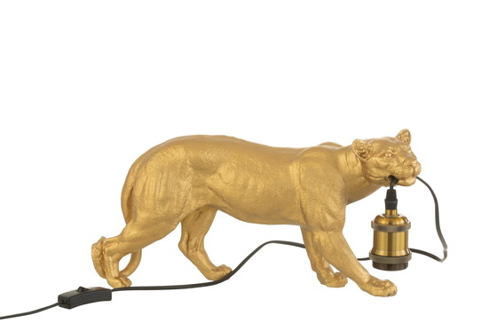 Image 1 of Table Lamp Cougar In Gold