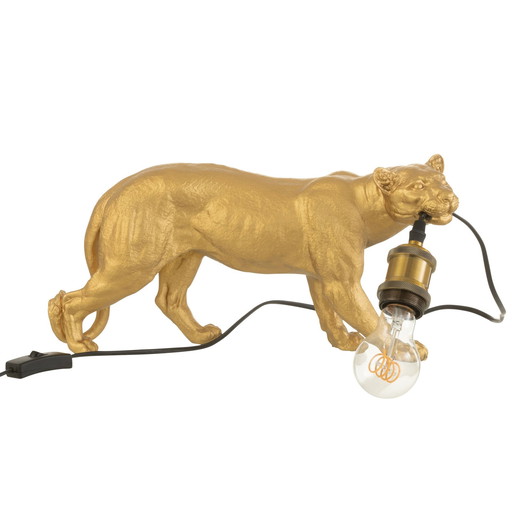 Table Lamp Cougar In Gold