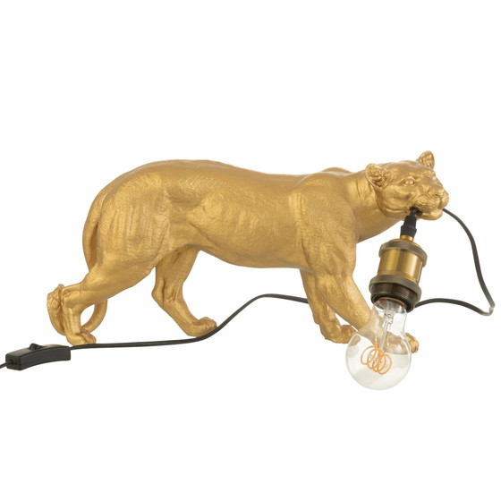 Image 1 of Table Lamp Cougar In Gold