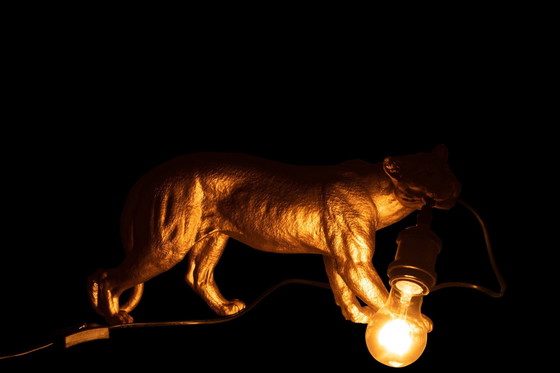 Image 1 of Table Lamp Cougar In Gold