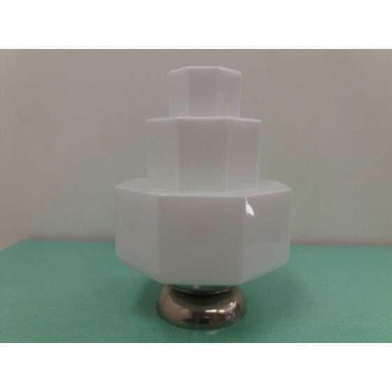 Image 1 of Lampada da tavolo vintage in cromo e vetro, Cecoslovacchia 1940