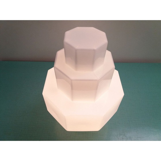 Image 1 of Lampada da tavolo vintage in cromo e vetro, Cecoslovacchia 1940