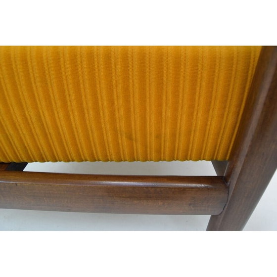 Image 1 of Coppia di poltrone in legno e tessuto di metà secolo, Cecoslovacchia, anni '60